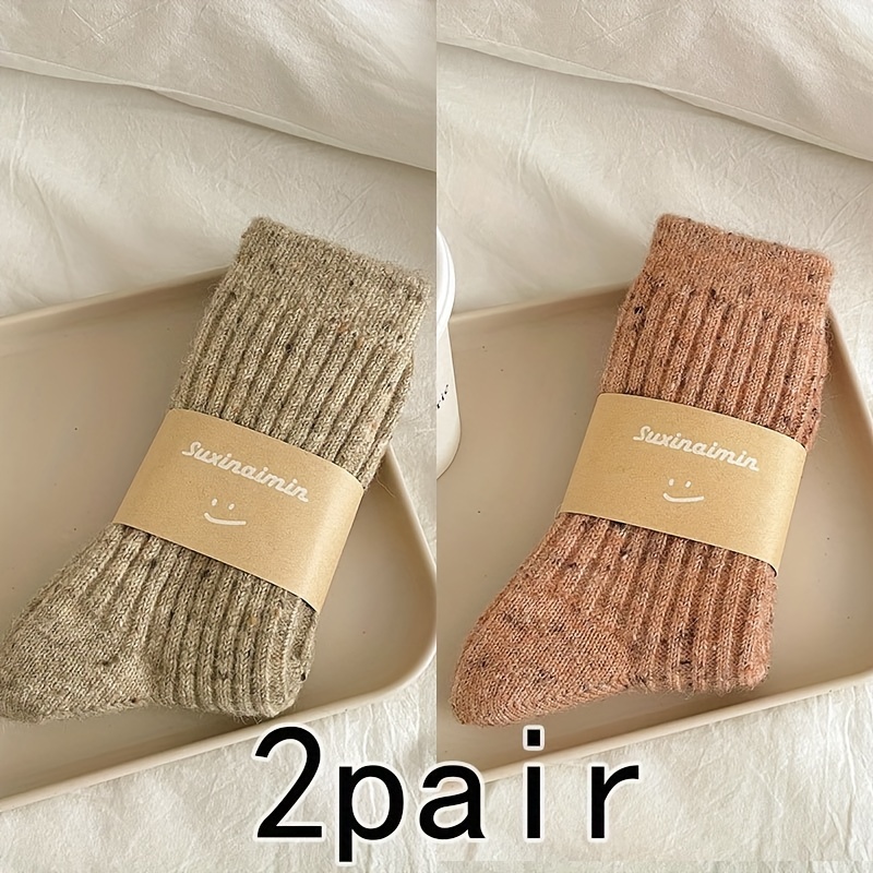 Of Socks, Autumn And Winter Thickened Wool Socks, Warm And Cold-resistant Women's Socks, Colorful Yarn Crew Socks
