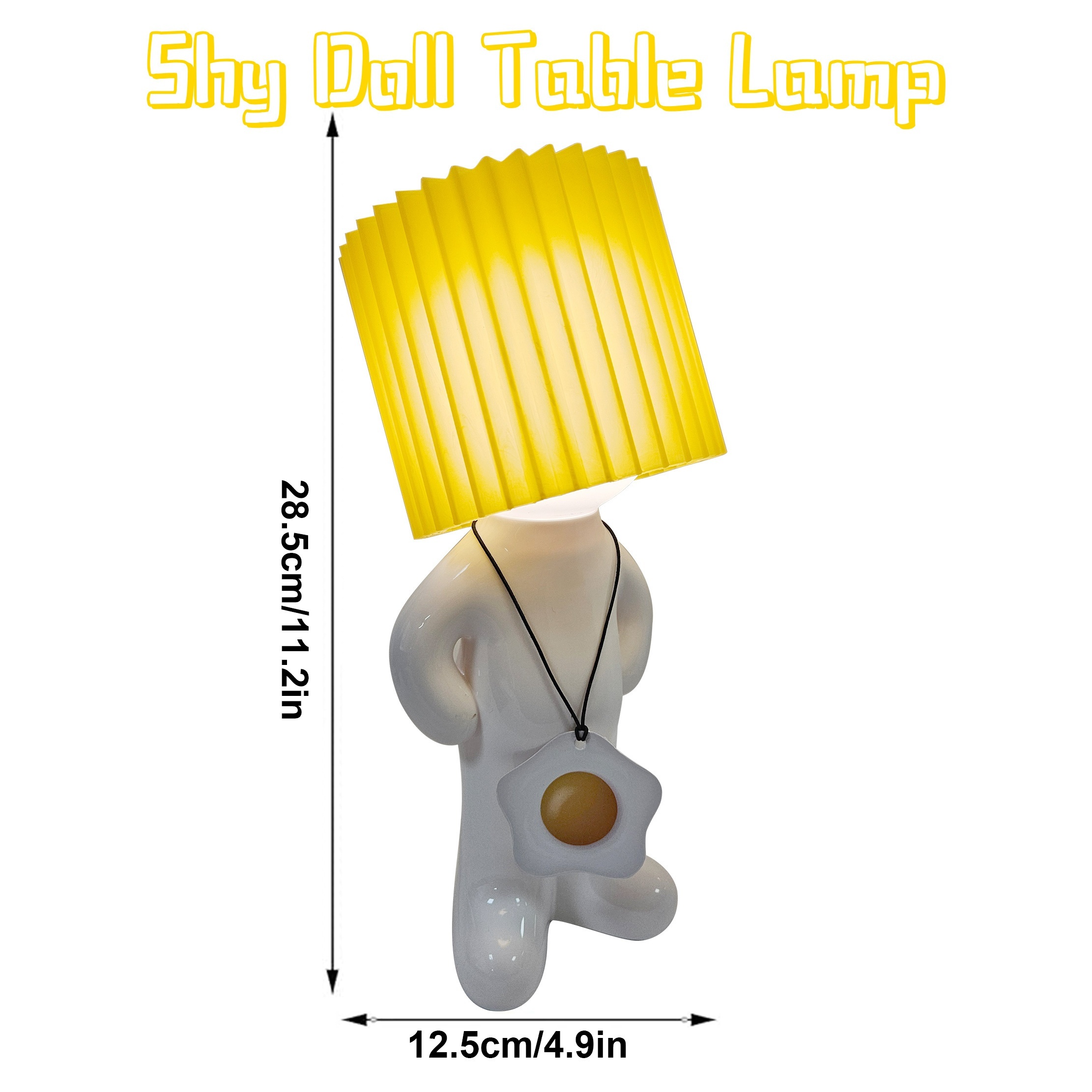Dimmable Acrylic Table Lamp with LED Lights, Push Button Control, Non-Waterproof Polished Surface, Creative Shy Man Design, Artistic Decoration, Ideal for Indoor Reading and Festivities, Sans Cord