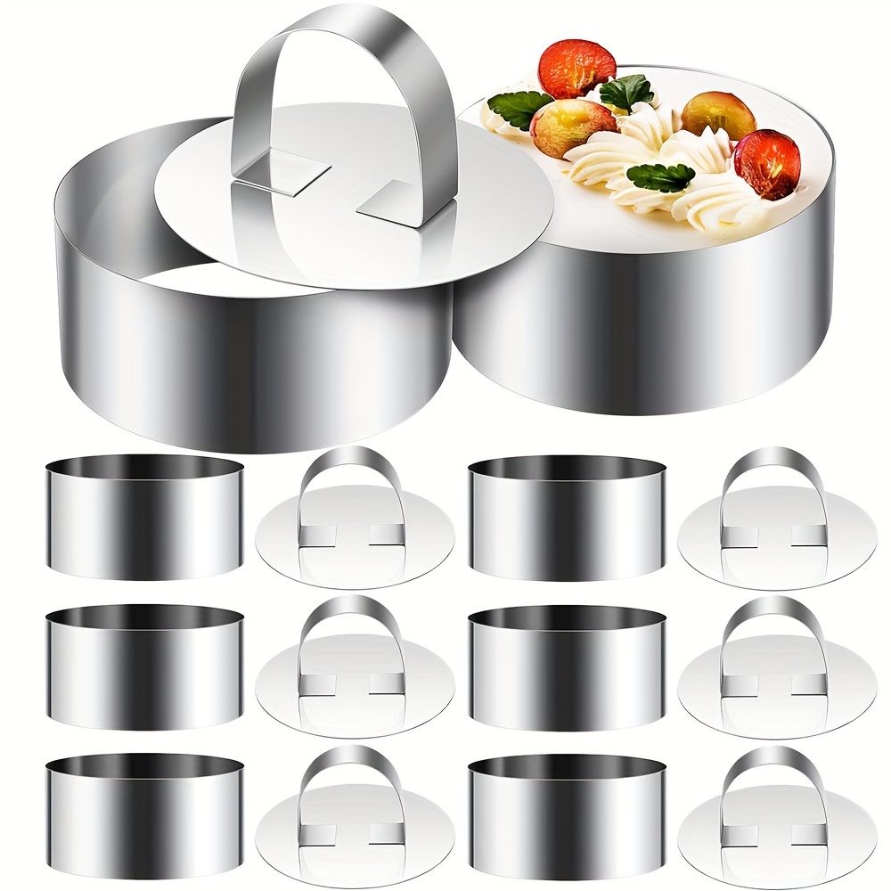 

1pc, Stainless Steel Mousse Cake Ring Set With - Christmas Baking