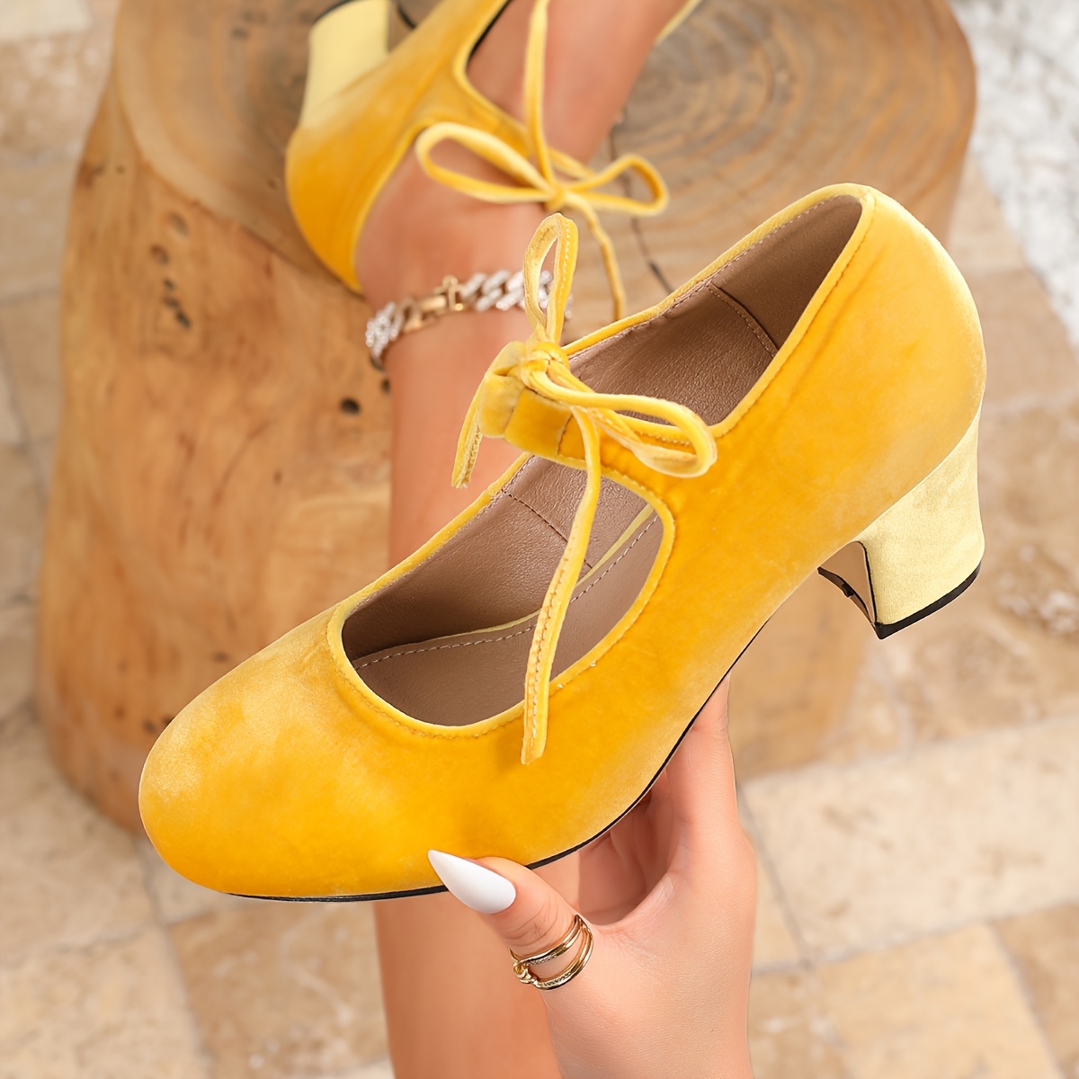 Lace-up Pumps For Women, Viral Style 2026 Summer New Comfortable Round Toe Block Heel Dress Shoes, Cute Vintage Heels For Party, Date, Tea Party, Sweet Retro Outfit, Women Shoes