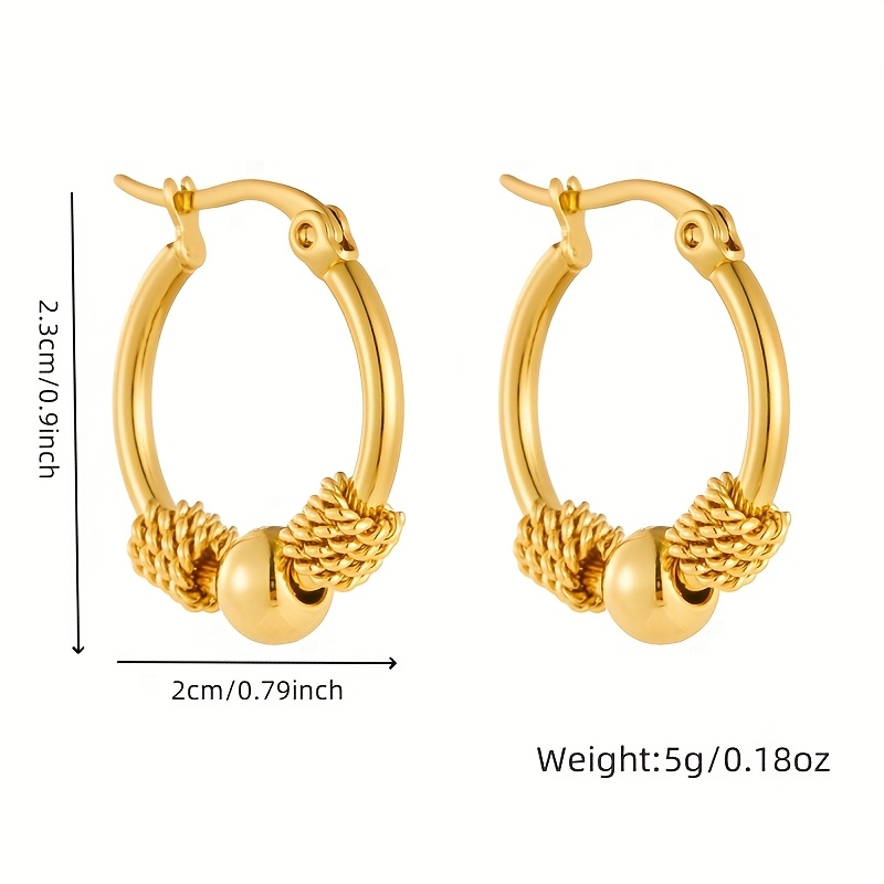 Stainless Steel Geometric Bead Earrings for Women