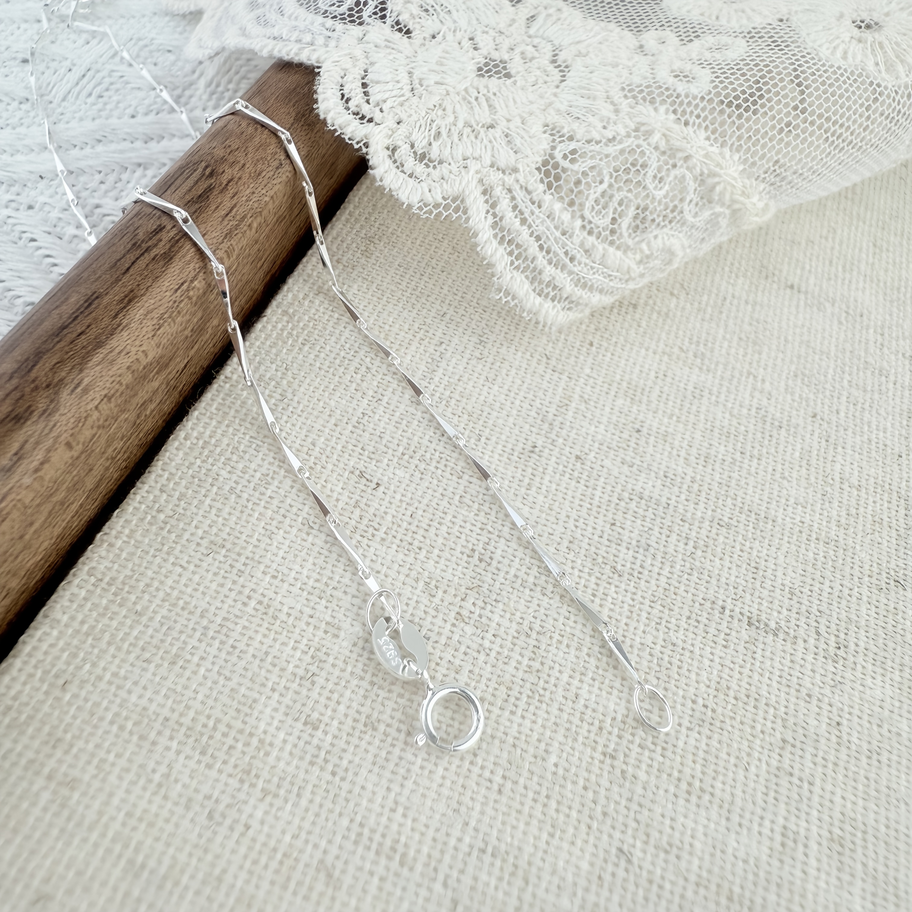 Women's 925 Sterling Silver Minimalist Chain Necklace, Exquisite Collarbone