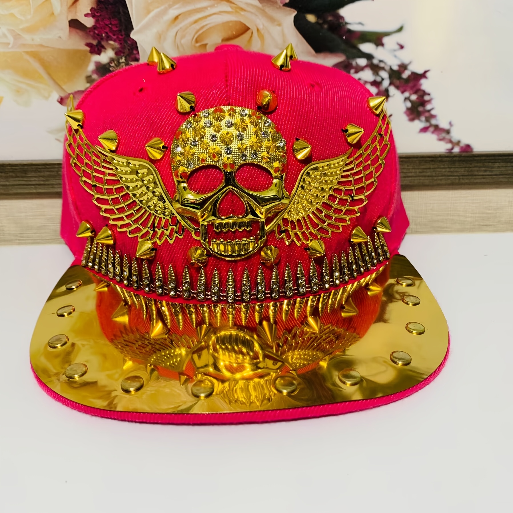 mens new stylish flat brimmed hip hop street dance punk - Temu