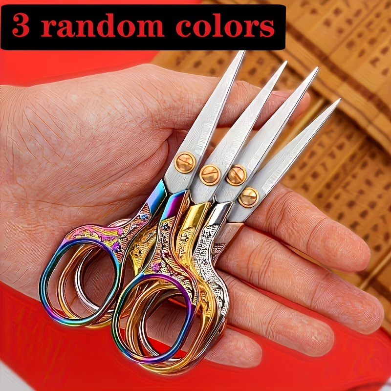 

3-pack Embroidery Scissors - 304 Stainless Steel Vintage Sewing Scissors - Sharp Tailor Fabric Cutting Tools - Elegant Design Craft Shears For Needlework, Threading & Sewing Projects