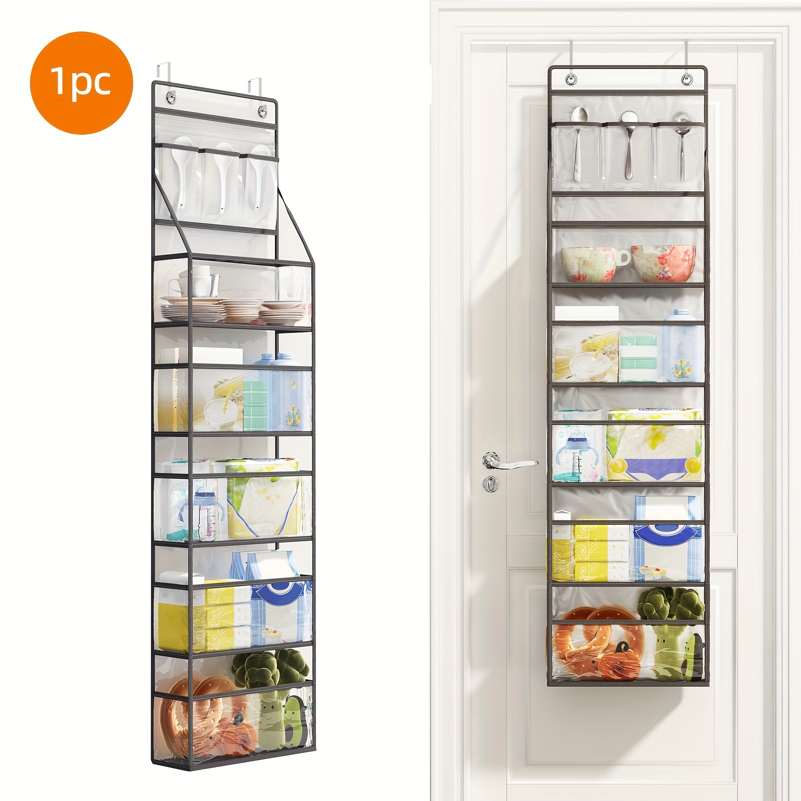 

Calnow 1pc 5- Over Hanging Organizer 3 Small Clear Pvc Closet Organization For Clothes And