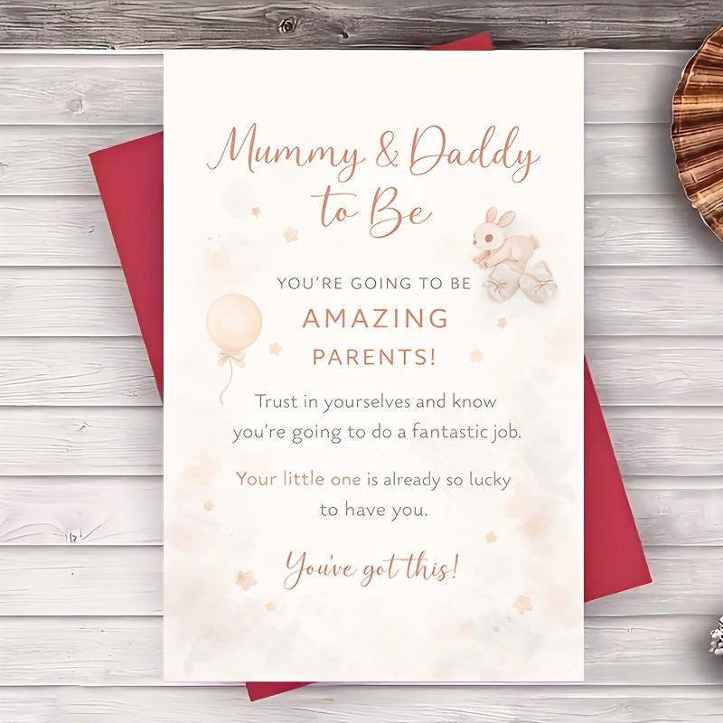 TEMU 1 Envelope And 1 Greeting Cardnew Parents To Be Greeting Card For Expecting Mom And Dad Sweet Encouragement Shower Gift Idea 2d Card Greeting