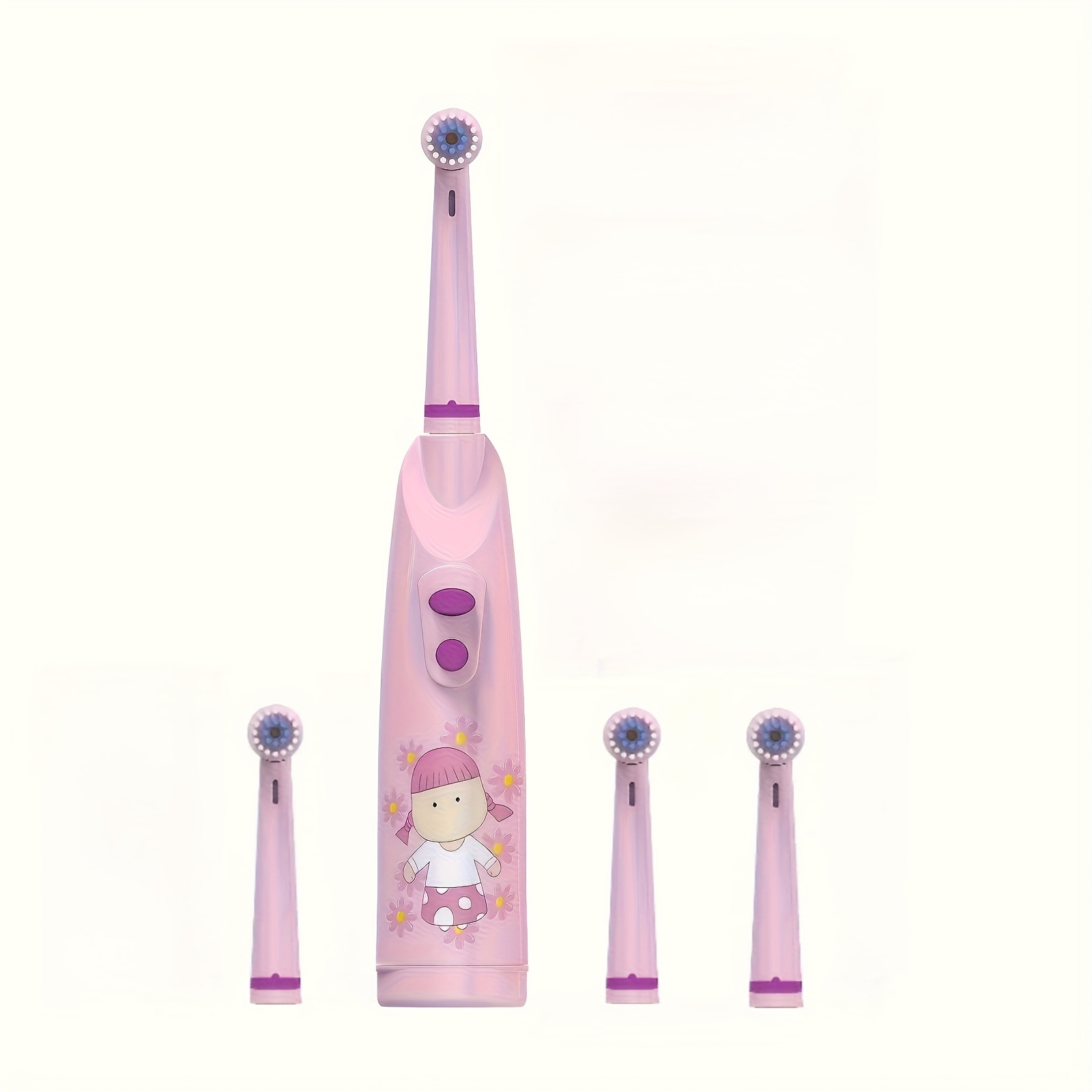 Electric Battery Toothbrush, Round Head, Soft Nylon Bristles, Ages 3+, Pink, Operating Voltage ≤36v, No