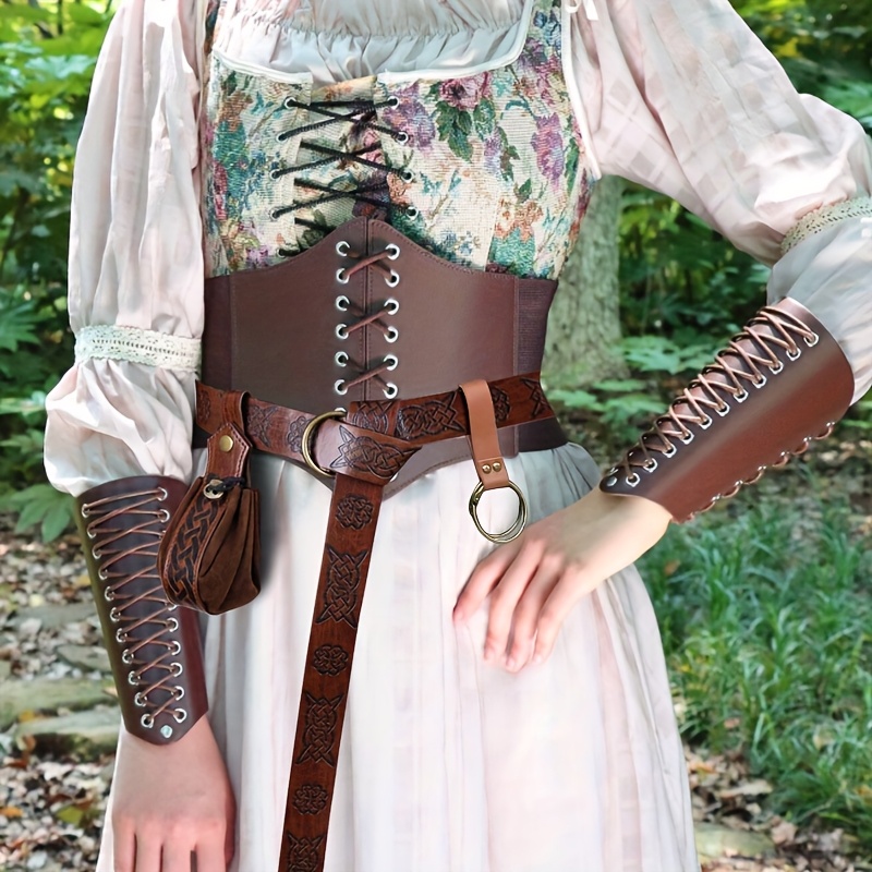 6pcs medieval renaissance costume accessories set tight bra  display picture 3