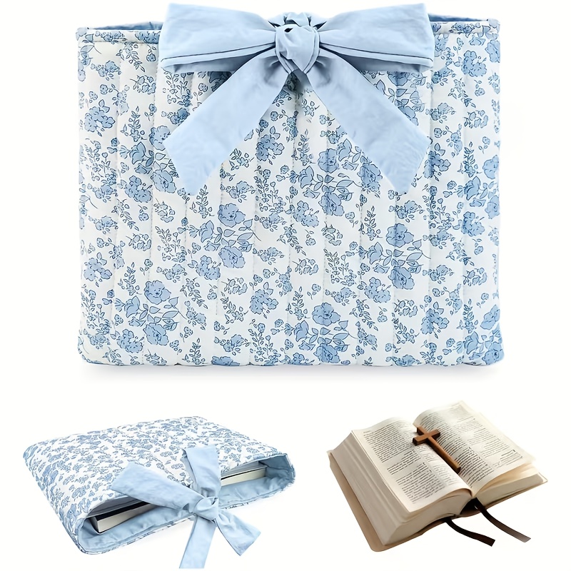 TEMU 1pc Bow Flower Book-shaped Quilted Printed Small Pouch, Large Capacity Makeup Bag, Multifunctional, Practical, Beautiful, And Lightweight. As A