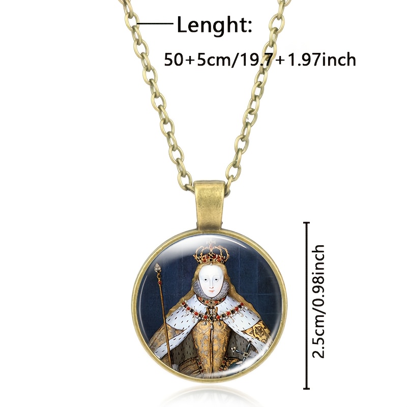Classic Chain Necklace with Queen Badge