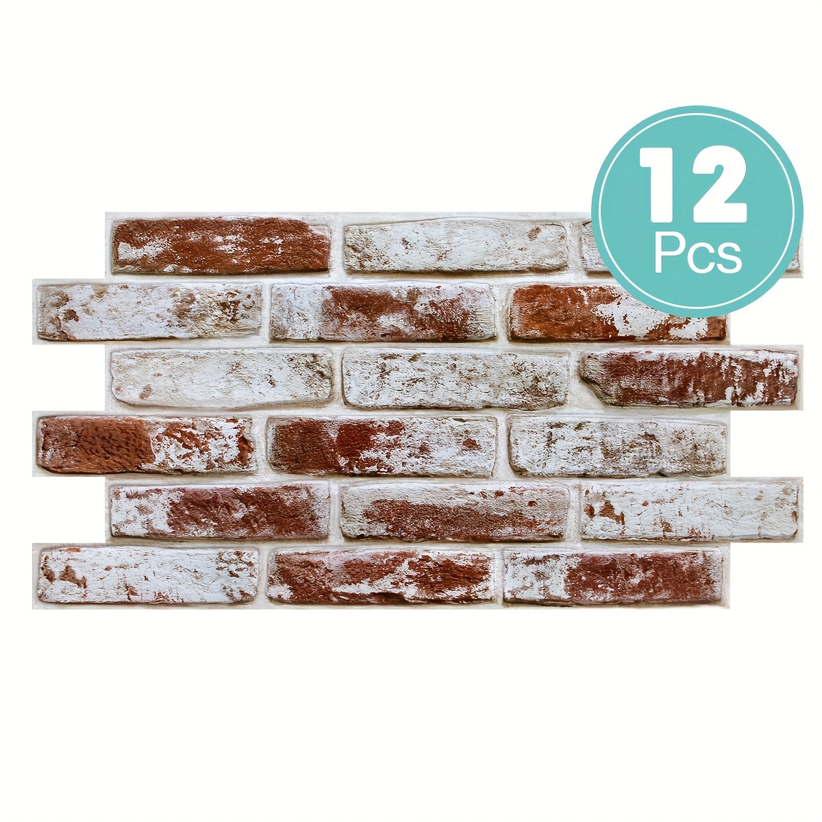 Image of 3d Wall Panels Self-adhesive – Waterproof Brick Pvc Panels, , 12-pack (58 X 30cm), Covers 2.08 ㎡ – For Kitchen, Bedroom, Living Room Walls