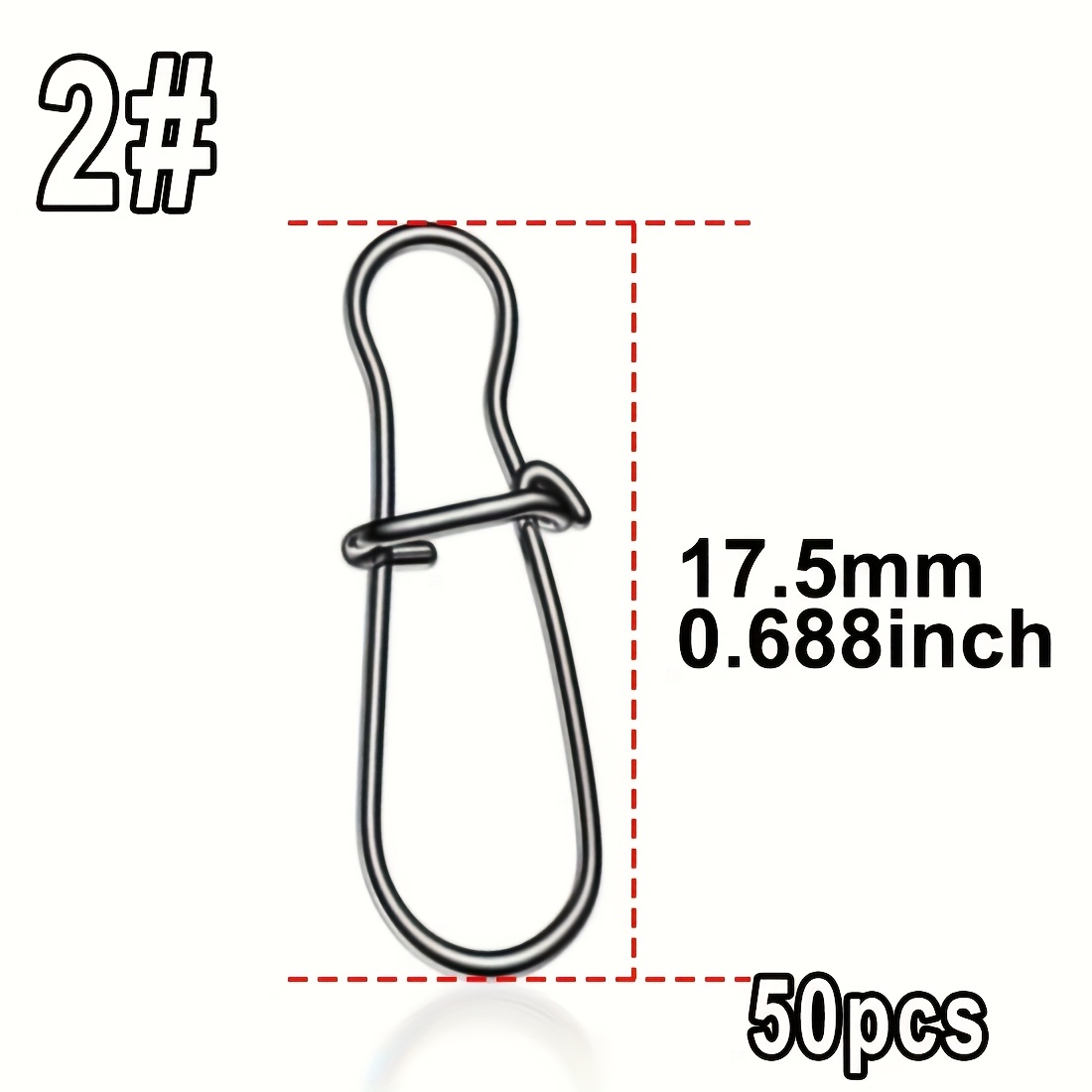 TEMU 50pcs Fishing Snaps Stainless Lure Connector Pin Barrek Clip Additions