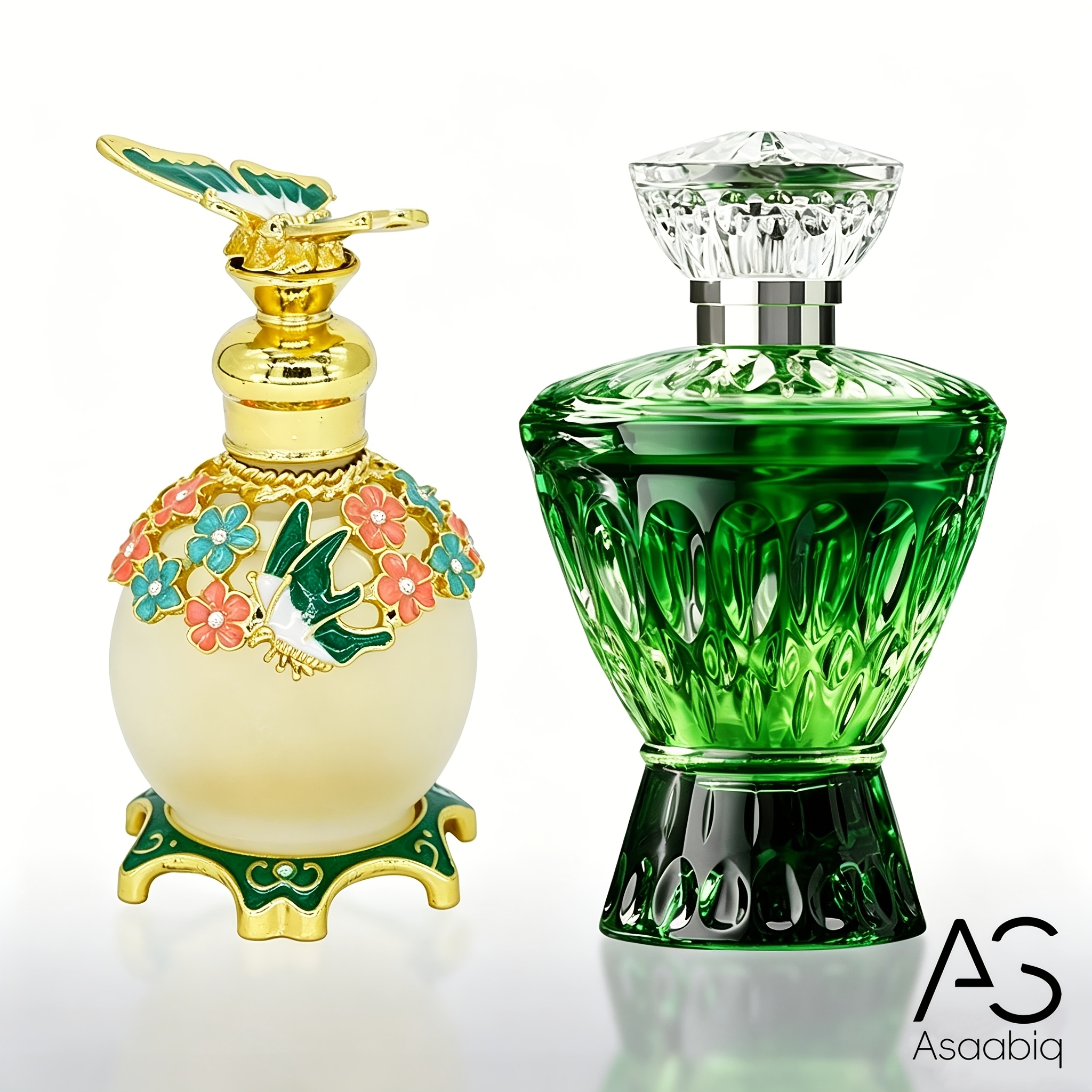 Image of Asaabiq 2pcs Fragrance Set, 75ml Emerald Perfume Perfume + 15ml Miraj Green Perfume Oil, Scent & Notes, Long-lasting, Perfect For Daily Use & Gifts.