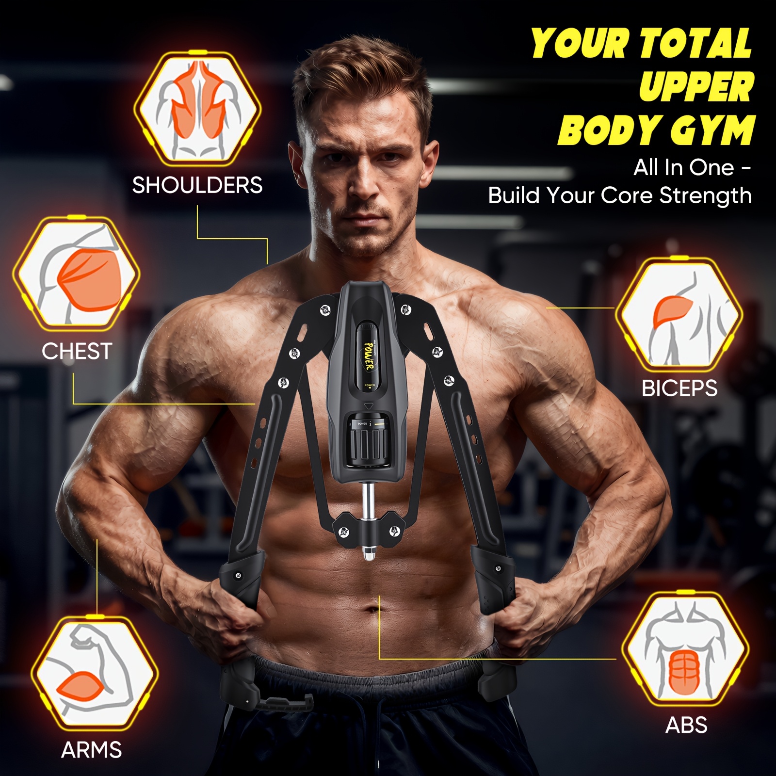 Hydraulic Arm , Adjustable Upper Exerciser, Strength Training Equipment For Arm Chest Shoulder Forearm, 200kg Resistance