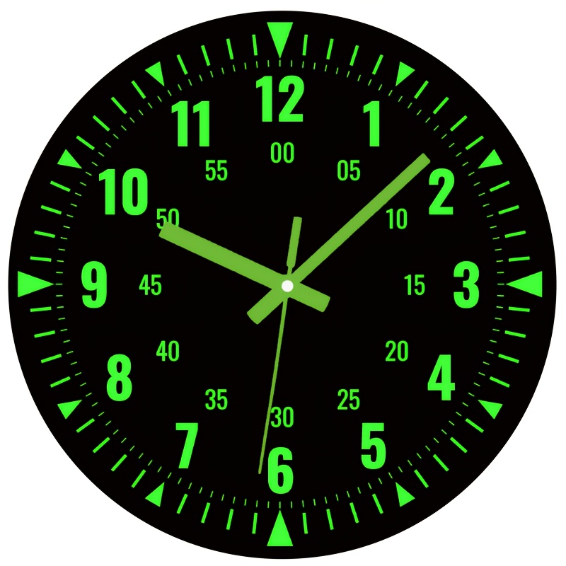 TEMU 1pc Vinyl Wall Clock, 12-inch Fluorescent Vinyl Wall Clock, Silent Luminous Wall Clock, Living Room/bedroom Decoration, Digital And Pointer