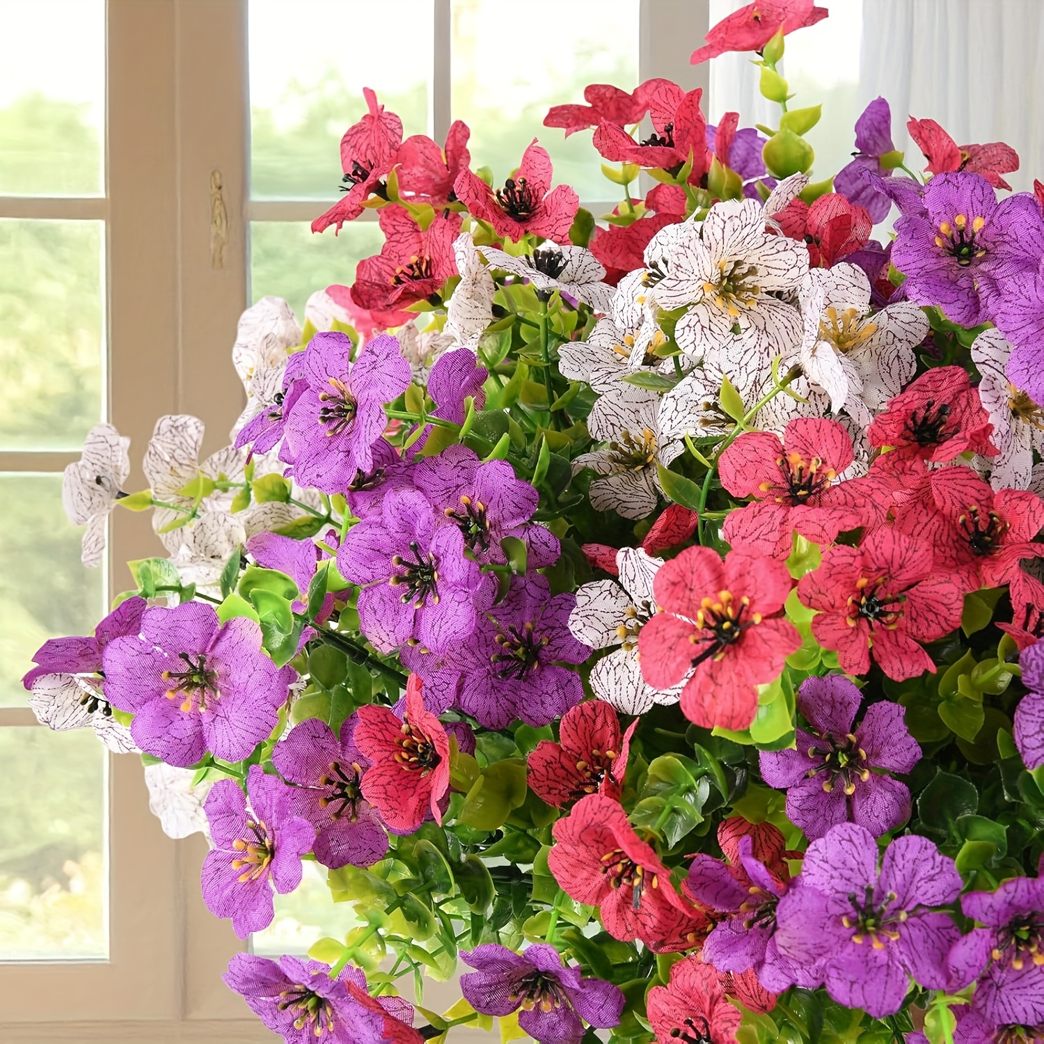 Fiori Artificiali Per Esterni Trytuny - 20 Piante Finte UV Resistenti Per Giardino E Casa