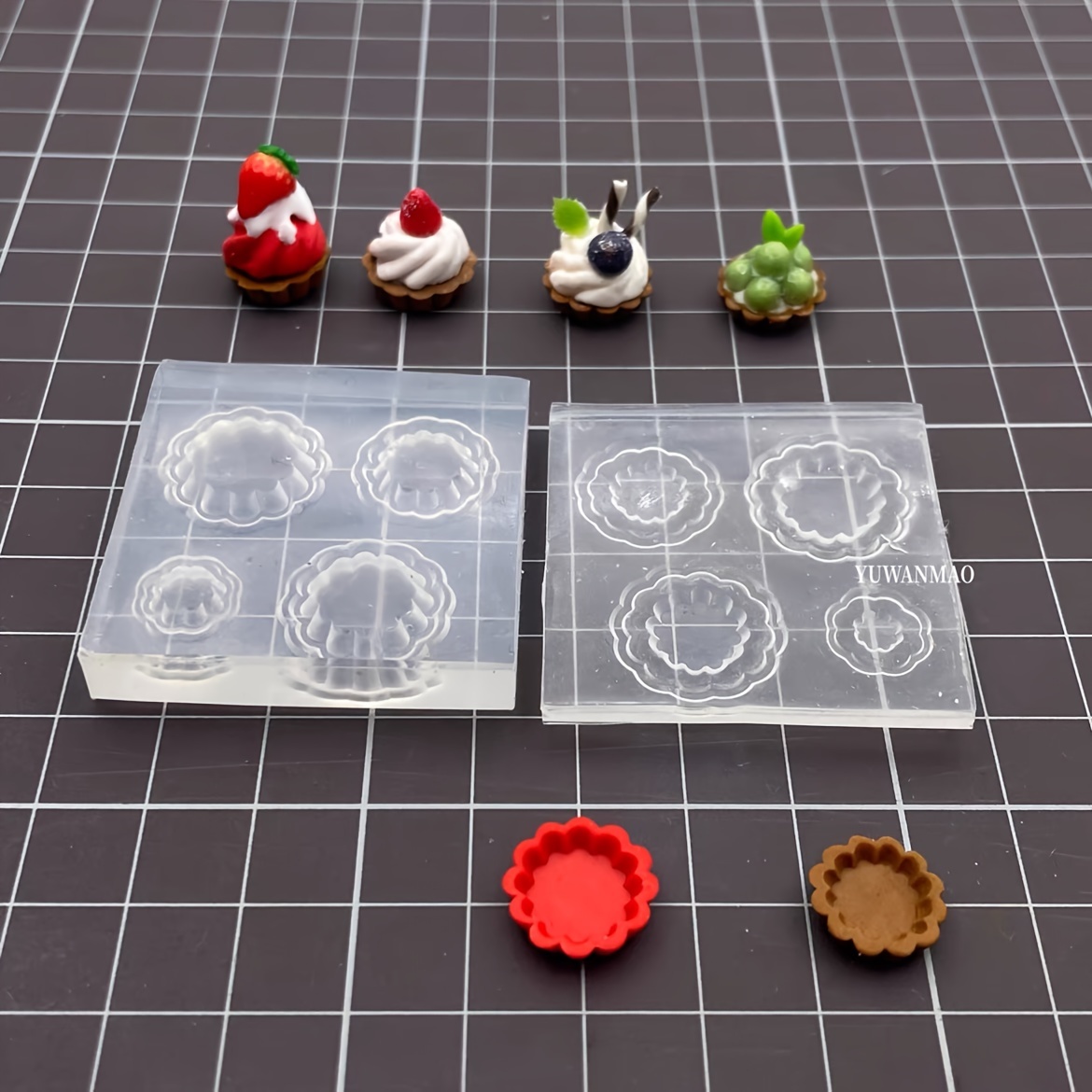 

Moules en résine de silicone pour de desserts miniatures, moule à base de mini- DIY, moules rectangulaires 3D pour de résine légère, pour les amateurs et les .