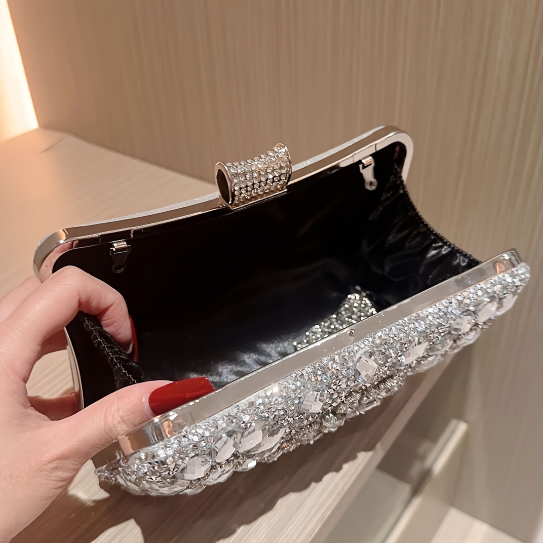 Sac à Main Mode Femme Paillettes Argent Couleurs Pochette Soirée Fête Mariage Banquet Sac à Bandoulière Sac à Main Élégant