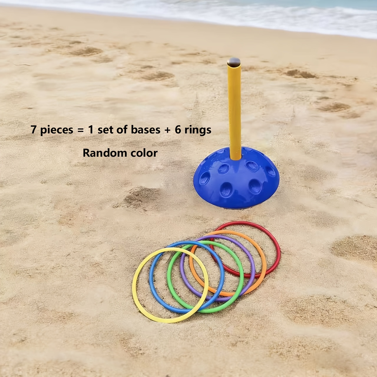 Outdoor Toss , Lawn Game, 7pcs Random Color Beach Game Set