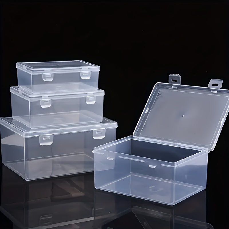 

1 Pack Transparent Plastic Storage Boxes With Lids, Secure Double Buckle Closure, Durable Multi-purpose Organizer Case, Lightweight For Travel & Display, Sizes 5.94x4.06x2.28 & 7.09x5.2x3.43 Inches