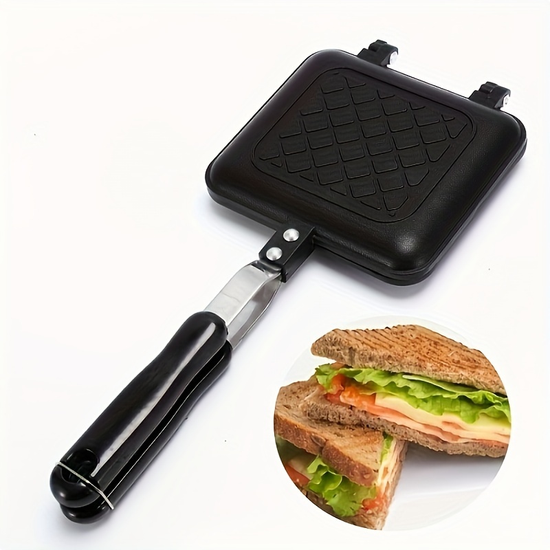 TEMU Aluminum Alloy Sandwich Maker, Double-sided Non-stick Grill Pan, Kitchen Cookware, Sandwich Toaster For Stovetop, Baking Tool - Single Pack