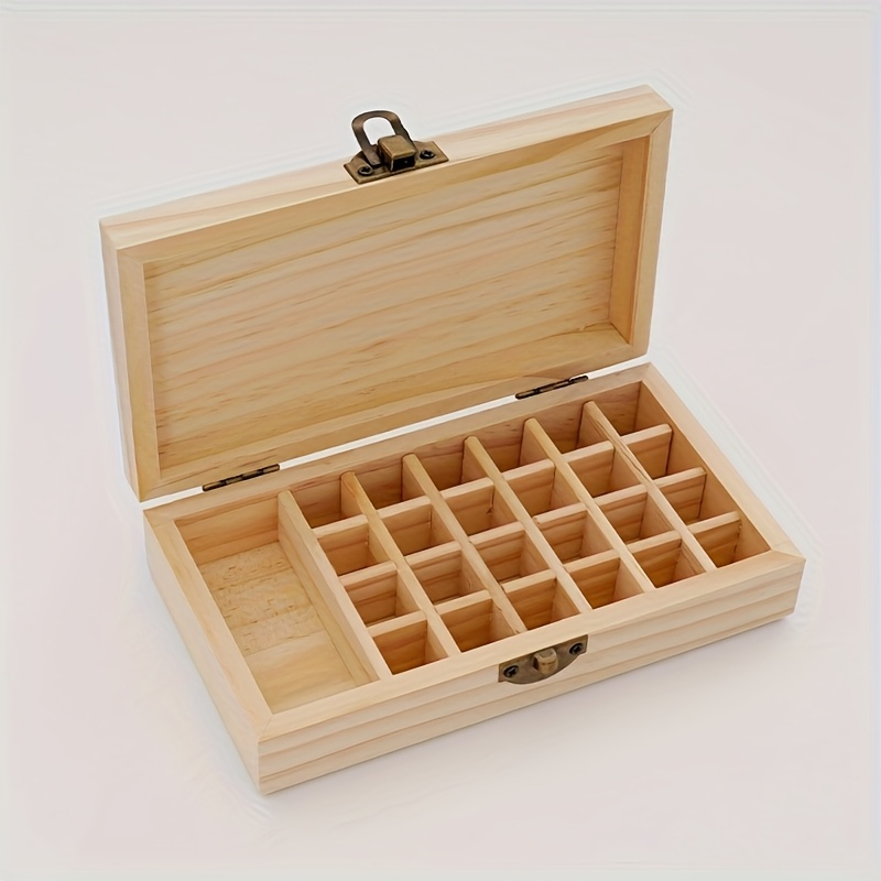 

Premium Solid Wood Essential Oil Storage Box - 24+1 Compartments, Large Capacity, Aroma-preserving Design, Yellow