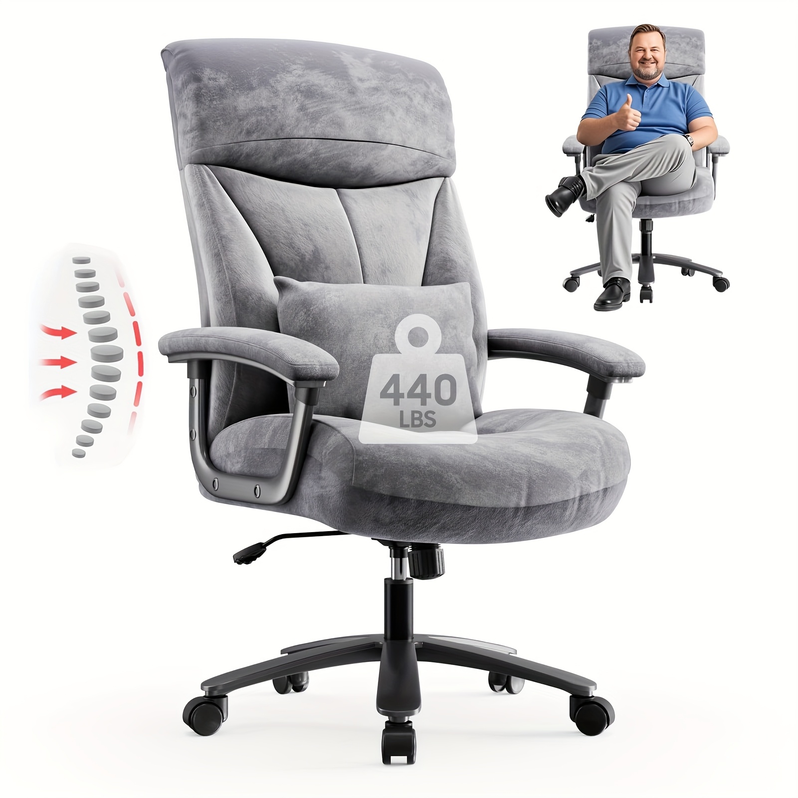 E-shop Ergonomischer Bürostuhl, Executive Stuhl, Schreibtischstuhl, Max. Gewicht 200 kg, XXL breiter Sitz, Computerstuhl, PC Stuhl, Gaming Stuhl,