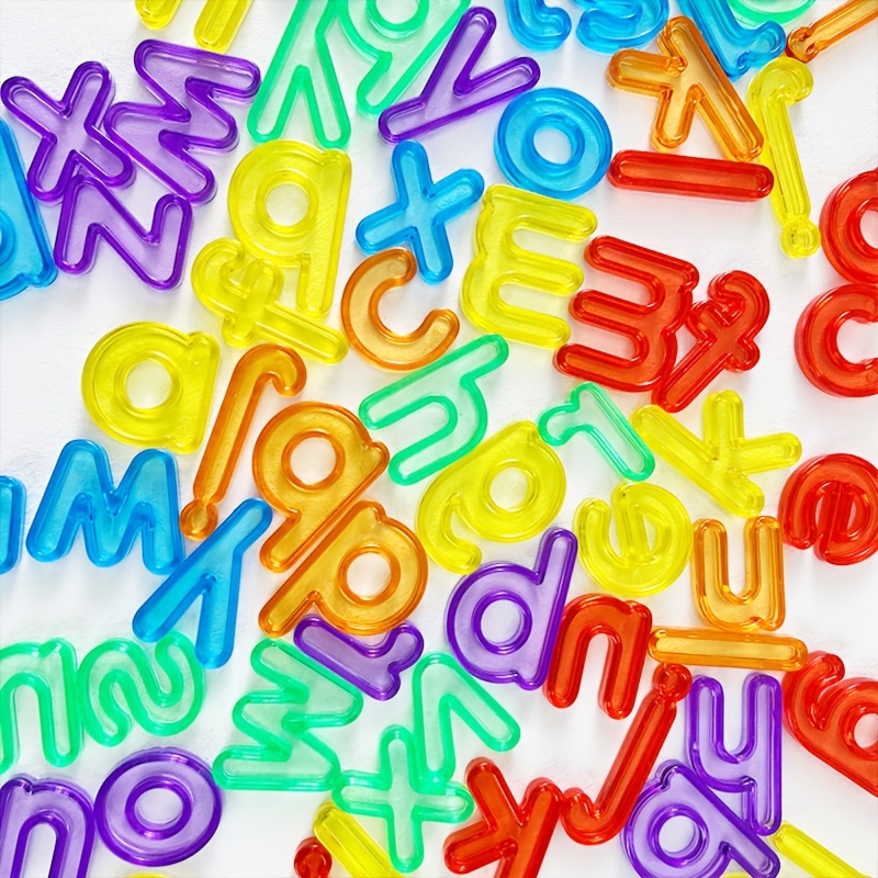 48/52/78pcs Random Colour Letters & Numbers Teaching Tool Set
