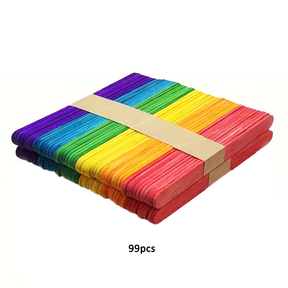 Image of Colored Craft Sticks - Colorful Wooden Bars, Suitable For House Models, Pen Holders And For - Durable Wooden Bars, Suitable For Creative