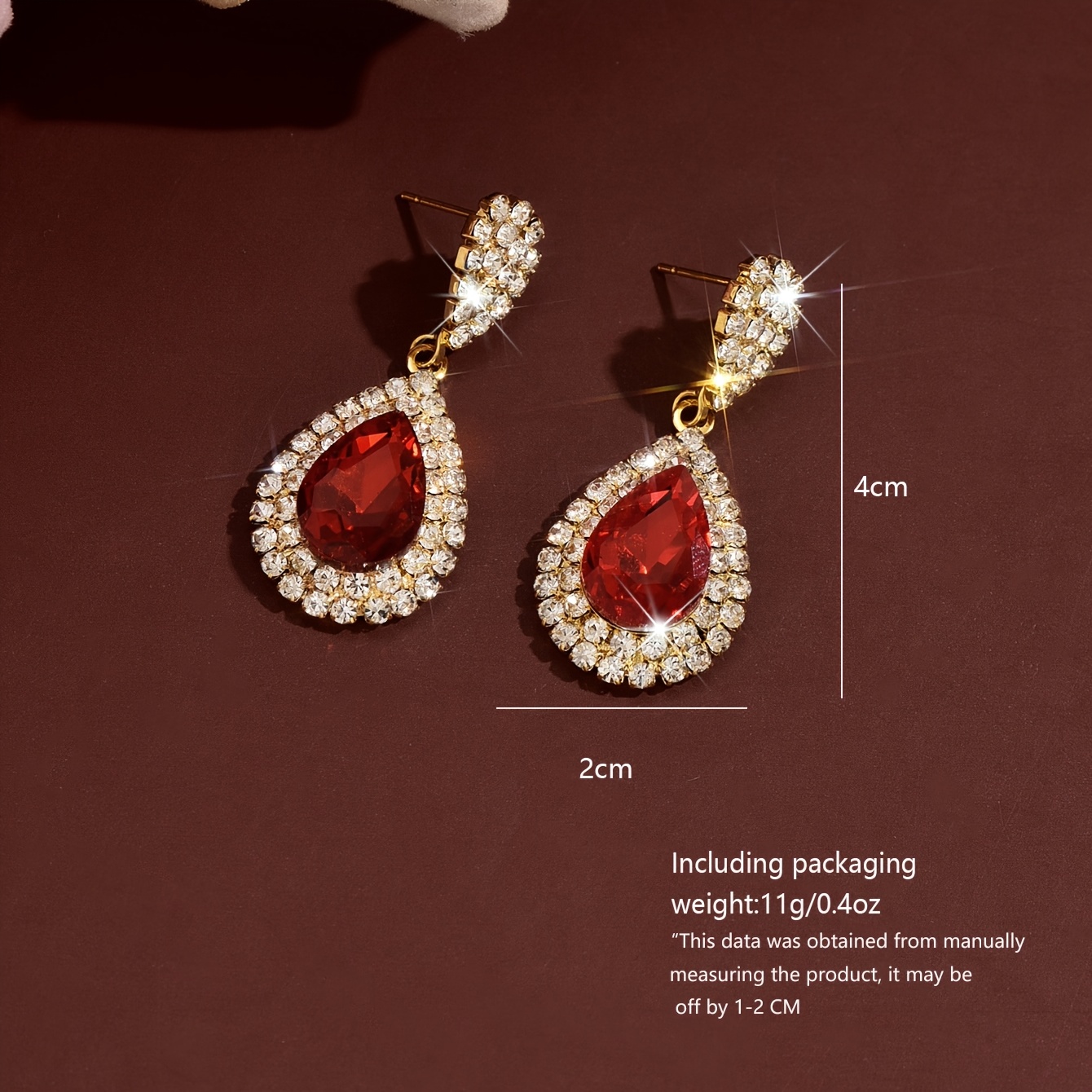 Retro Style Sparkling Water Drop Earrings