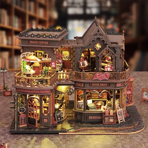 diy letter large wooden and paper architectural scene model hand assemble kit dimensions 10 08 7 99 7 99in handmade wooden for home decor car bedroom balcony outdoor display easter