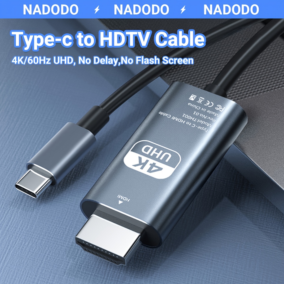  uni USB C to HDMI Cable for Home Office 6ft (4K@60Hz), USB Type  C to HDMI Cable, Thunderbolt 4/3 Compatible with iPhone 15 Pro/Max, MacBook  Pro/Air 2023, iPad Pro, Surface Book
