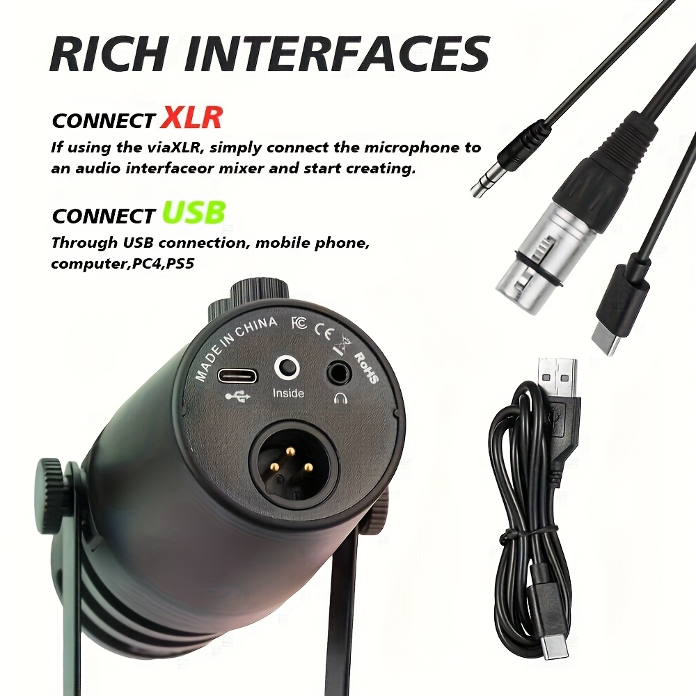   mu530 multi purpose vocal   suitable for mobile computer singing live recording gaming   microphone stand set   details 7