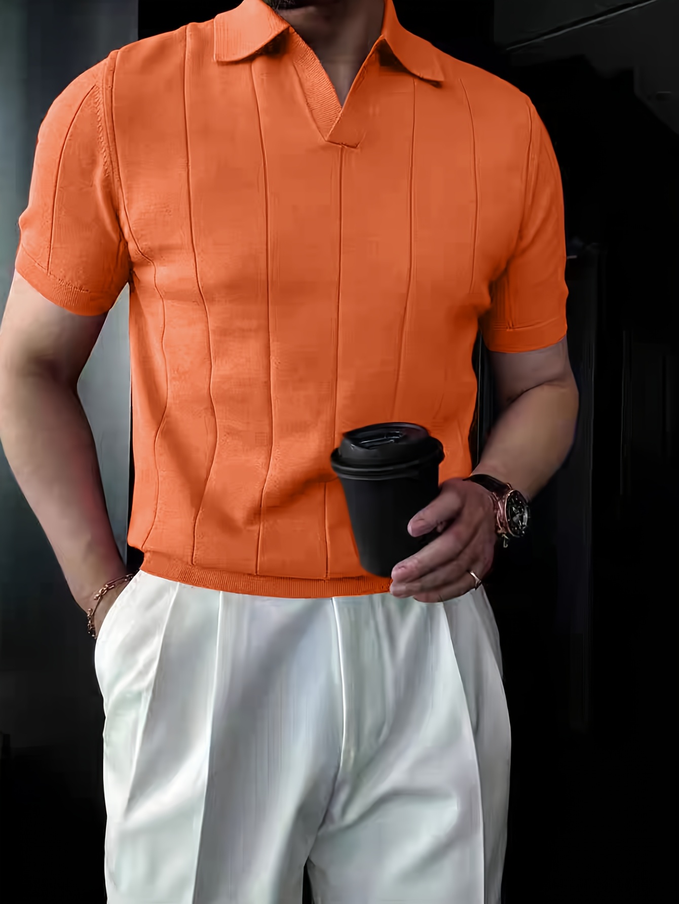 new cross border mens short sleeve knitwear