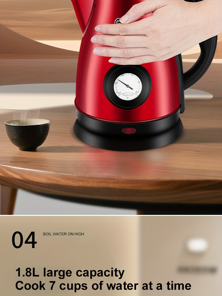 GELAIBO 1.8L Голям електрически кана | Дисплей за температура с указател в реално време, бързо варене, автоматично изключване, защита от варене без вода, неръждаема стомана