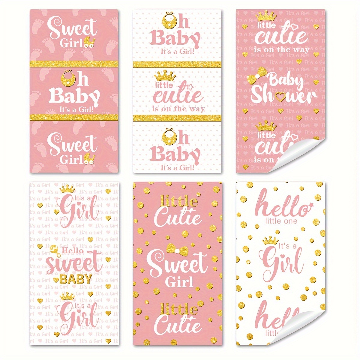 

30 Pack Pink Mini Candy Bar Stickers - Personalized Baby Shower Party Favors - Mini Chocolate Bar Labels For Girl's Shower Decor - Manufactured Wood, No Electricity Needed (5 Sheets/pack)