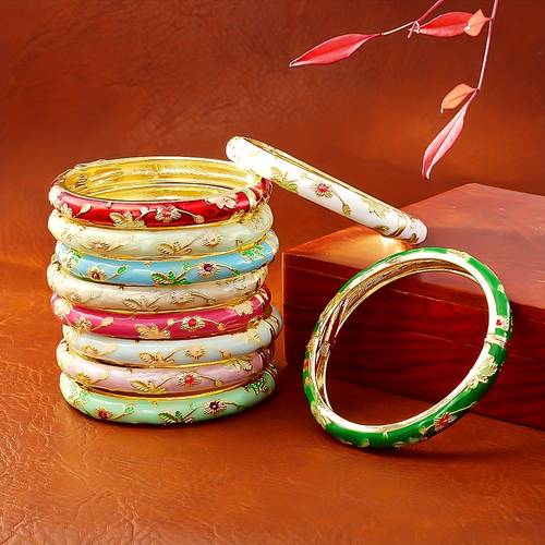 photo de l'article bracelet- ouvert, bracelet- à ouverture évasée, bijou en à extrémité ouverte avec émaillage coulant, bracelet de style , cadeau disponible en plusieurs tailles, convient , un cadeau pour une . en du démail peint à la