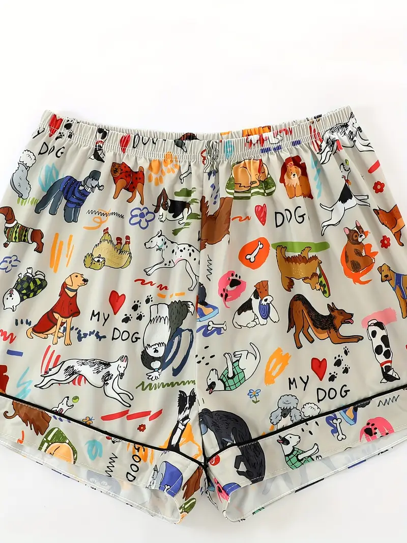 womens pajama set with animal print short sleeve button up shirt loose elastic shorts cool summer wear casual sleepwear and loungewear polyester fabric cute pajamas Product details 6