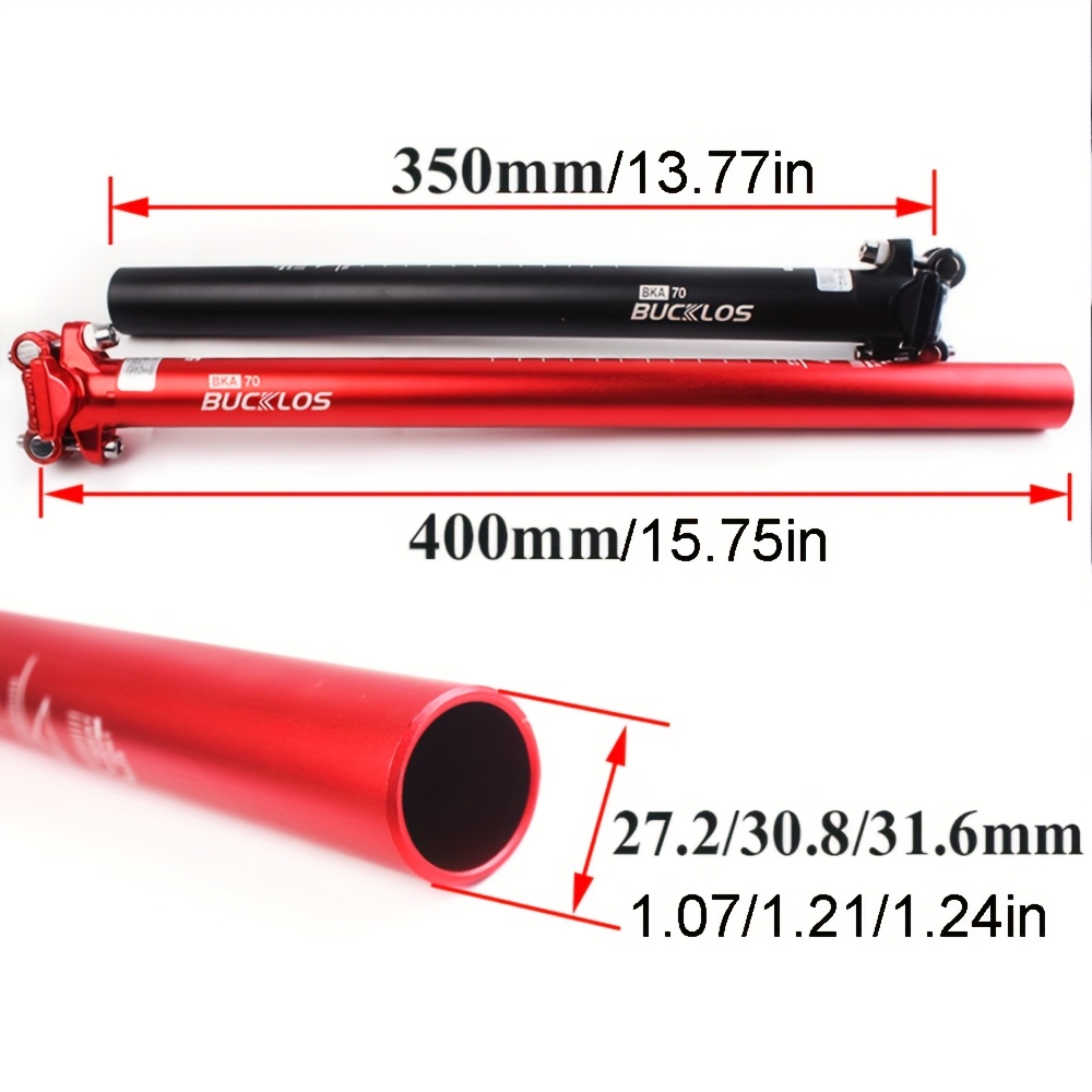 マウンテンバイク シートポスト 31.6*400mm ロードバイク 赤 シートポスト 27.2mm 30.8mm 31.6mm マウンテン/ロードバイクシート