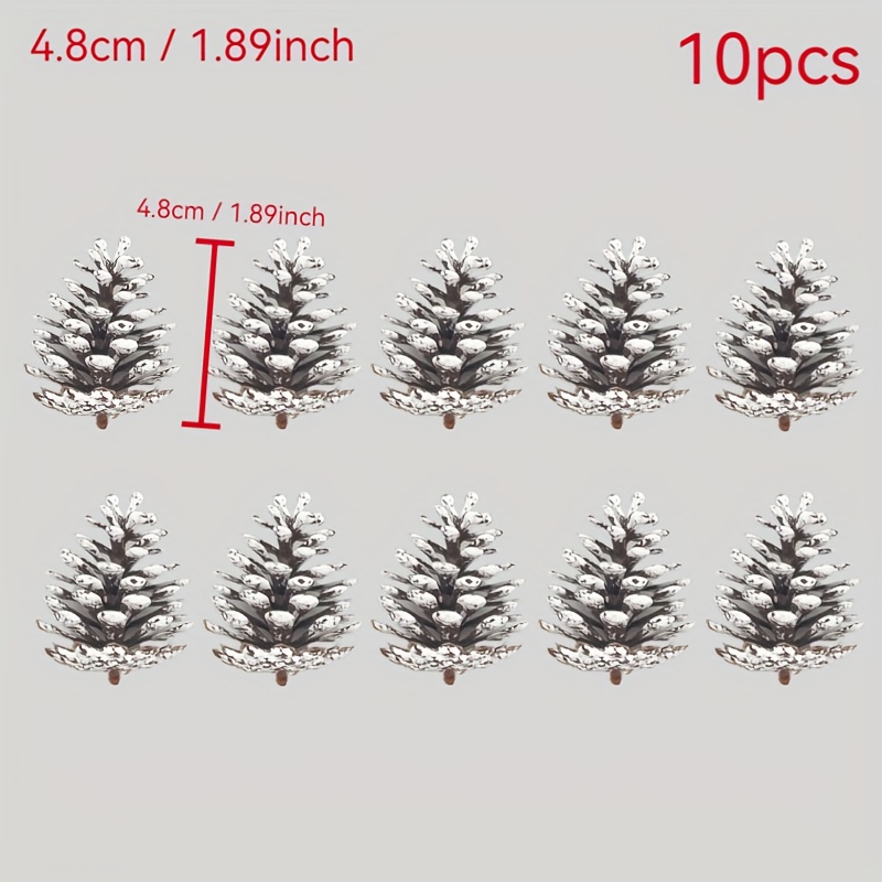 Image of 10pcs 7.5cm/4.8cm Plastic Artificial Pine Cone Plant Christmas Party Decoration Home Simulation Decoration Christmas Tree Simulation Large Size Pine Cone Decoration Garland Additions