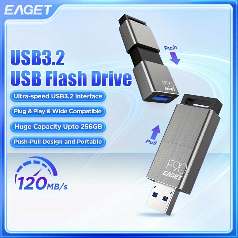 

Clé USB 3.2 EAGET, : 32/64/128/256 Go, , Stockage de données externe