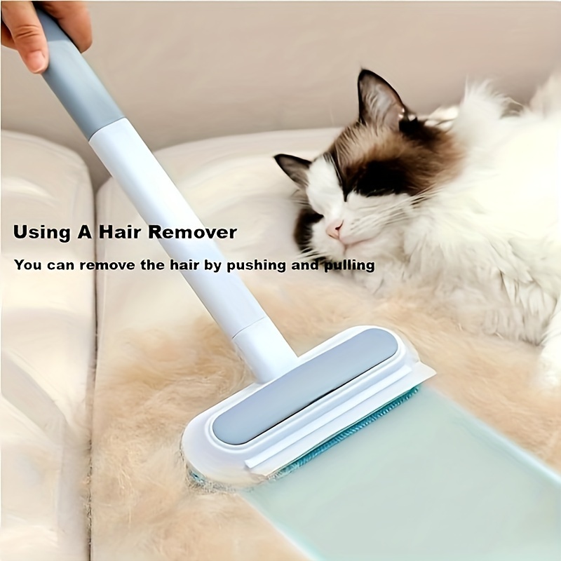 

Pet Hair Remover Brush With Extendable Handle - Reusable Cat Hair Removal Tool For Furniture, Carpets, Clothing - Durable Plastic Pet Grooming & Cleaning Accessory With Head