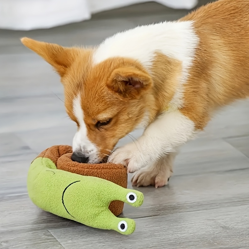 

Interactive Snail Dog Toy - Plush Puzzle Treat Dispenser And Slow Feeder For Snuffle And Play