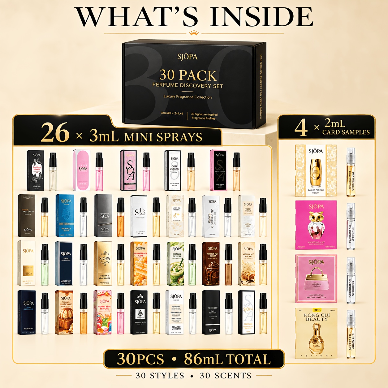 Image of 30 Scented Perfumes, Christmas Gift Box, Suitable For Daily Use, With A Of Scents (floral/fruity/), For Perfume Lovers, A Perfect Christmas Gift