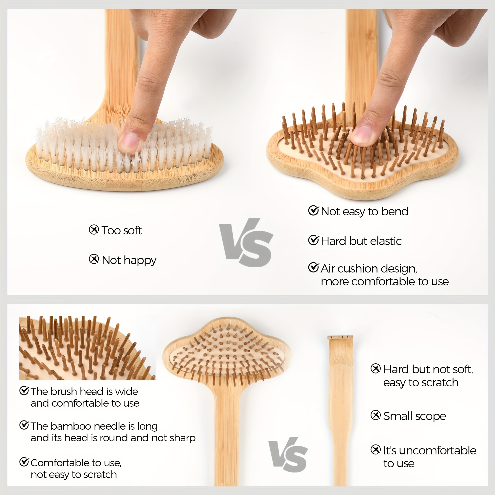 oversized back scratcher extended bamboo scratcher 22 04 long curved handle   head more larger scratching surface adults body instant scratcher christmas gift for women and men Product details 4