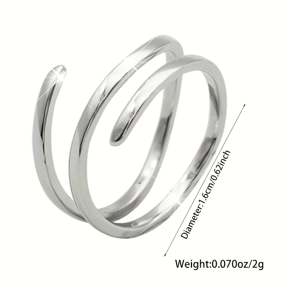 S925 Silvery Wrap Open Ring