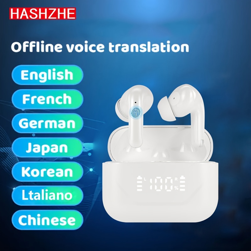 

Hashzhe Wireless Earbuds, 144 Language Ai , -cancelling Headphones, Display, Battery, 40hr Battery , Copper Composite Diaphragm, Bass , , All Smartphones