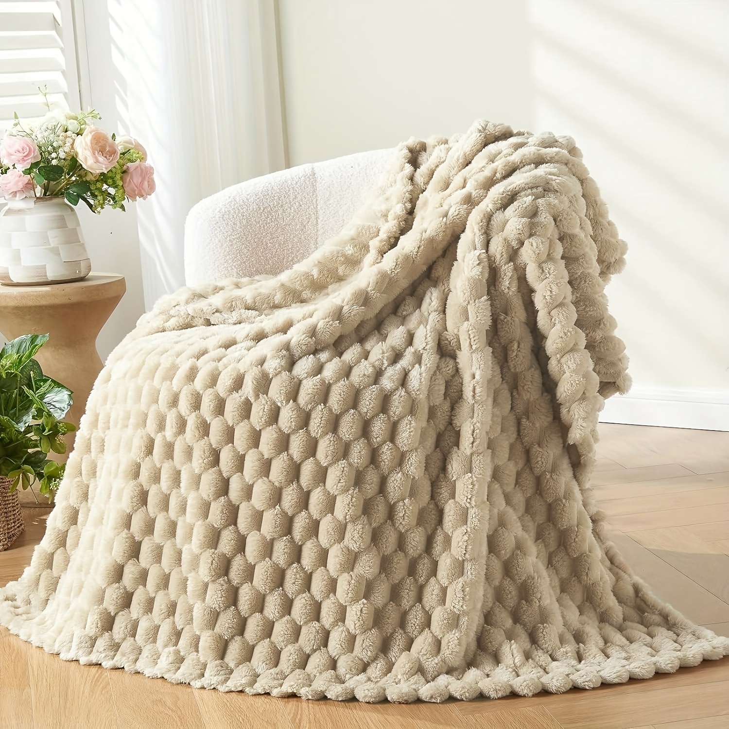 fleece deken voor bank of bed - 3d imitatie schildpadschild jacquard decoratieve dekens - gezellige zachte lichtgewicht pluizige flanellen deken geschikt voor alle seizoenen 3