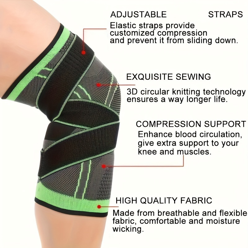 2pcs adjustable knee braces for men women   support   ideal for running cycling workouts black details 2