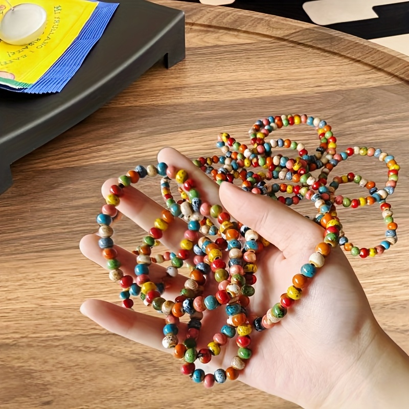 Dopamine Colorful Ceramic Bead Bracelet for Women